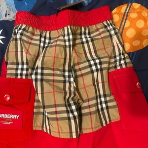 Boys Burberry Checkered Shorts (NWT)